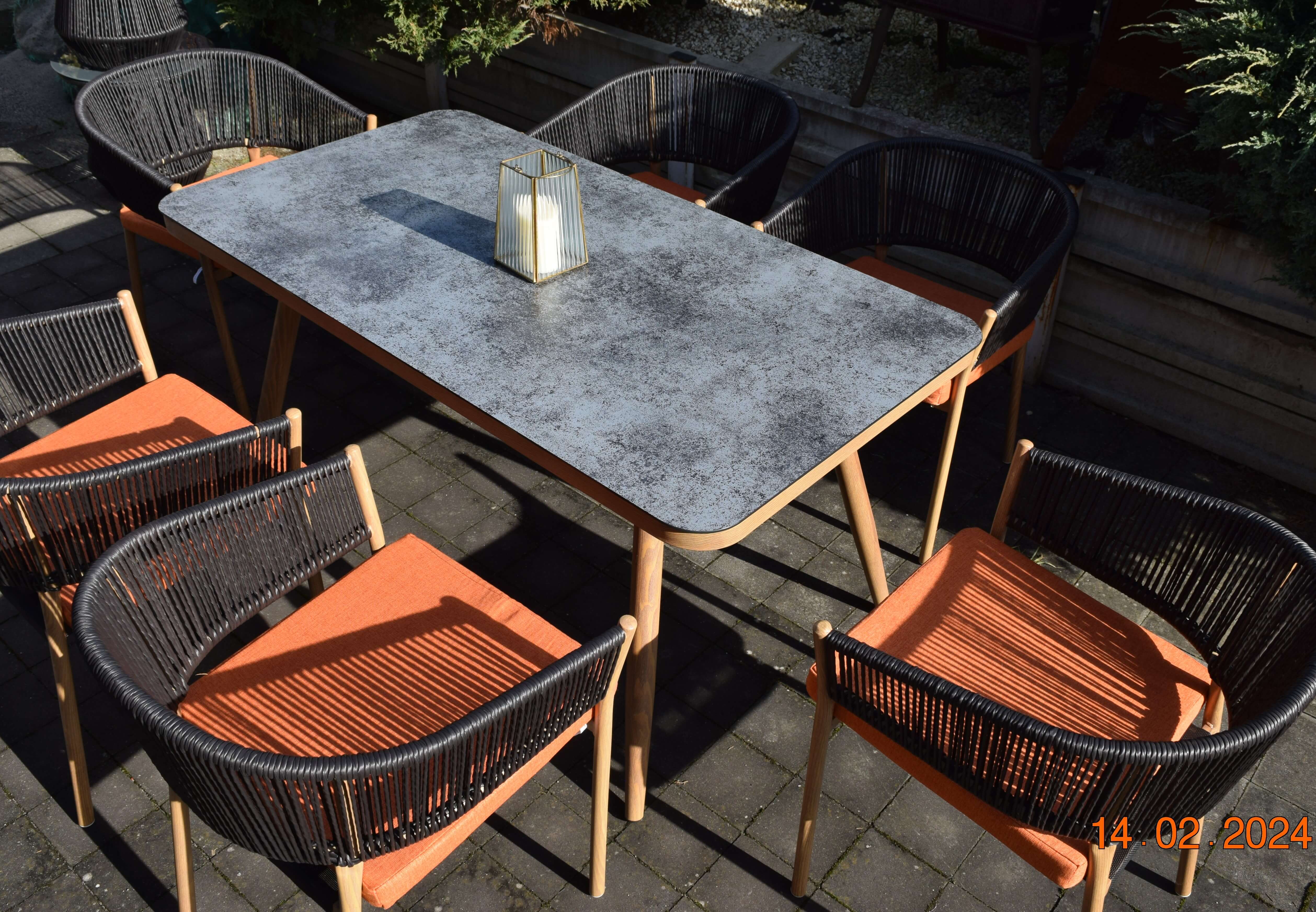 zestaw mebli ogrodowch technoratan obiad 6+1 stół krzesła