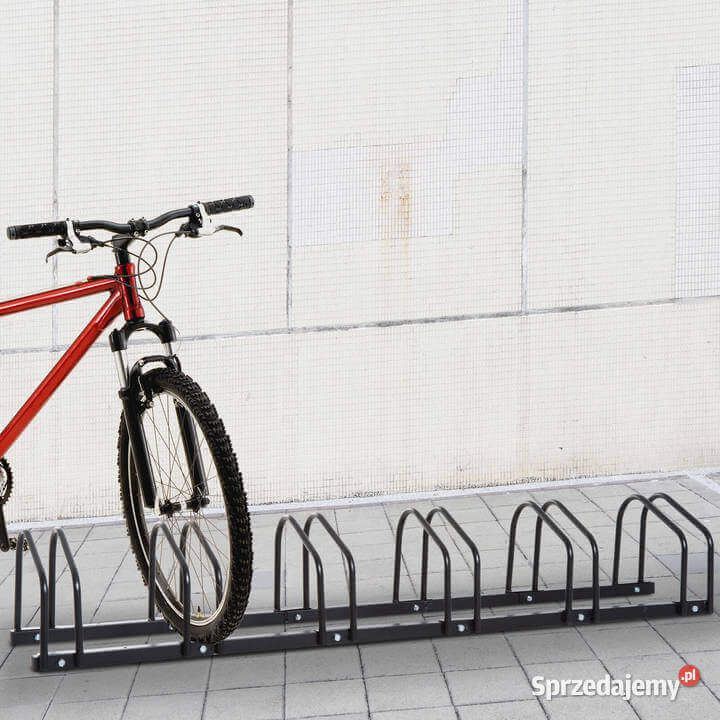 stojak parking na rower 4 miejsca srebny ocynk w kolorze czarnym dom ogród 