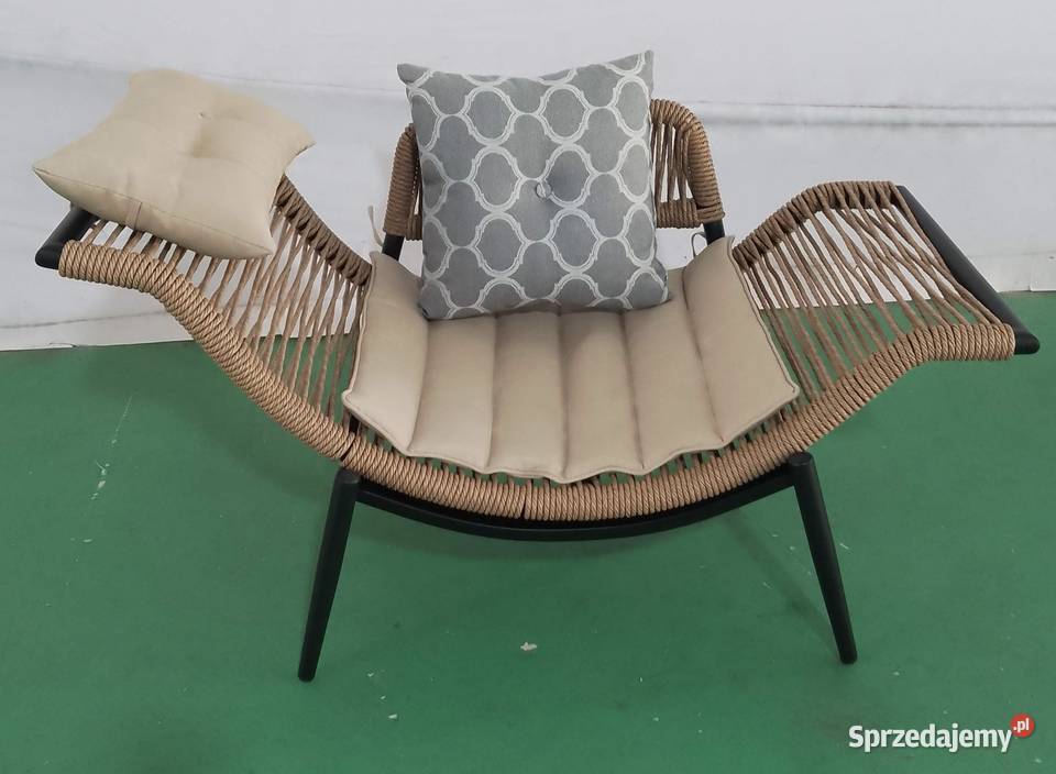 meble ogrodowe wypoczynkowy fotel leżak ogrodowy leżak technorattan taras nowoczesny dizajn wyplatany 650 zł 